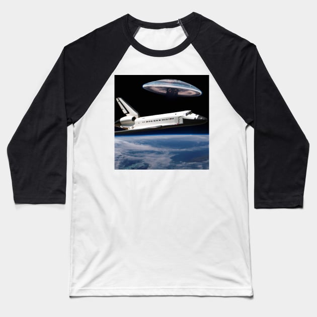 First Contact in Low Earth Orbit Baseball T-Shirt by Starbase79